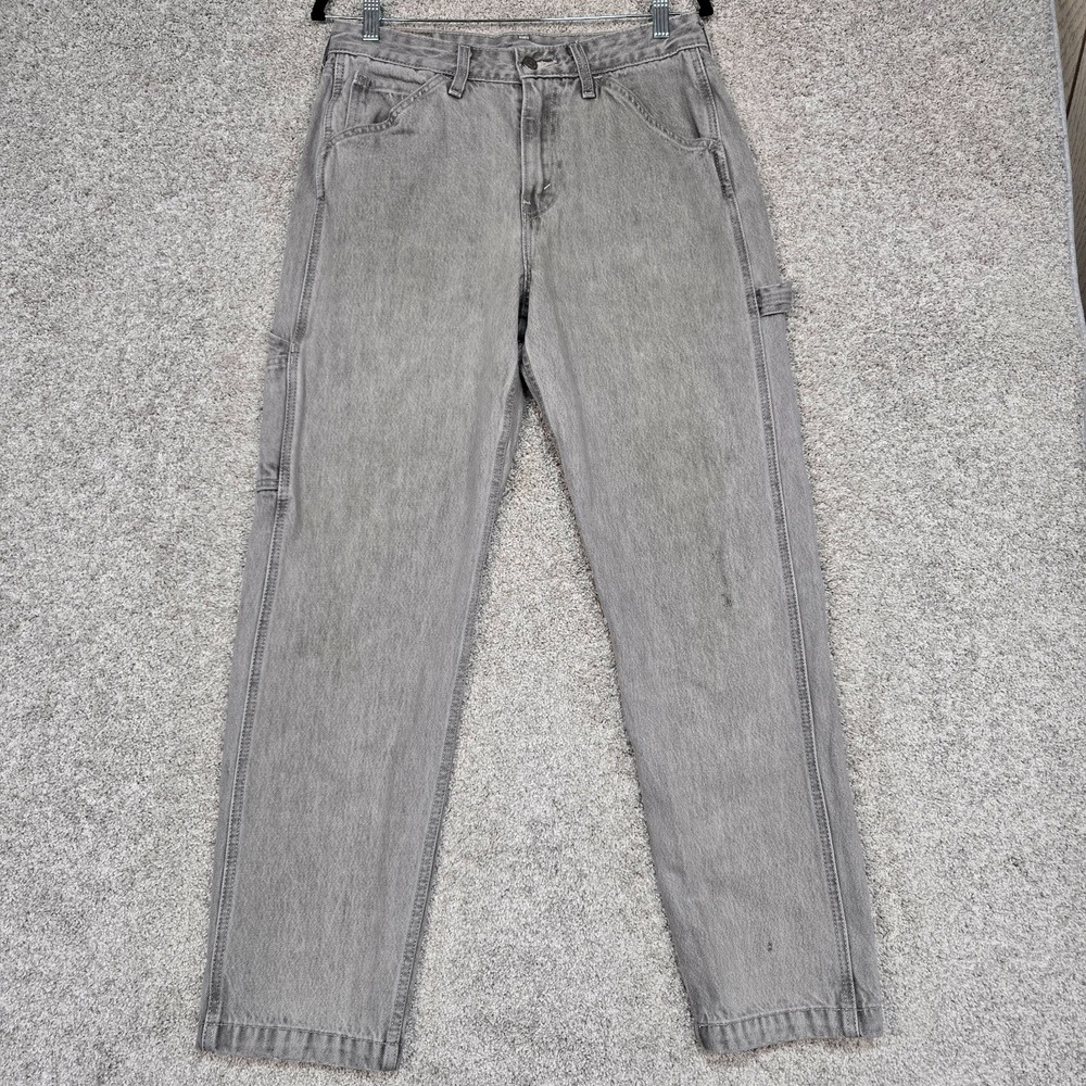 Levi's Gray Carpenter Jeans Mens 31x32 Utility Workwear 100% cotton distressed